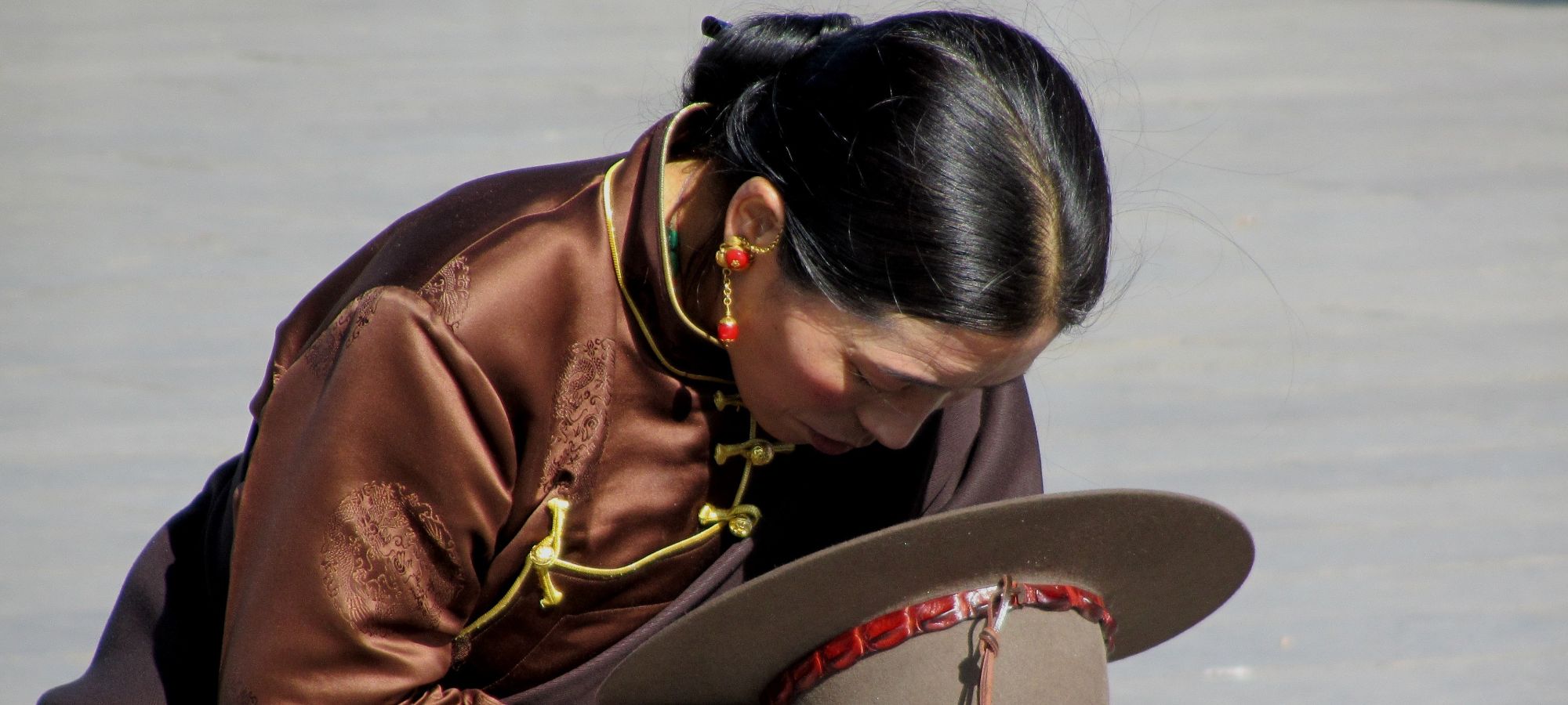Pilgrim at Jokhang Temple, Lhasa 